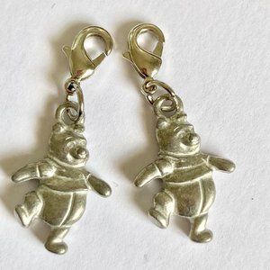 Vintage Disney Winnie the Pooh Bear Charm Clip On For Bracelet Zipper Pull Purse